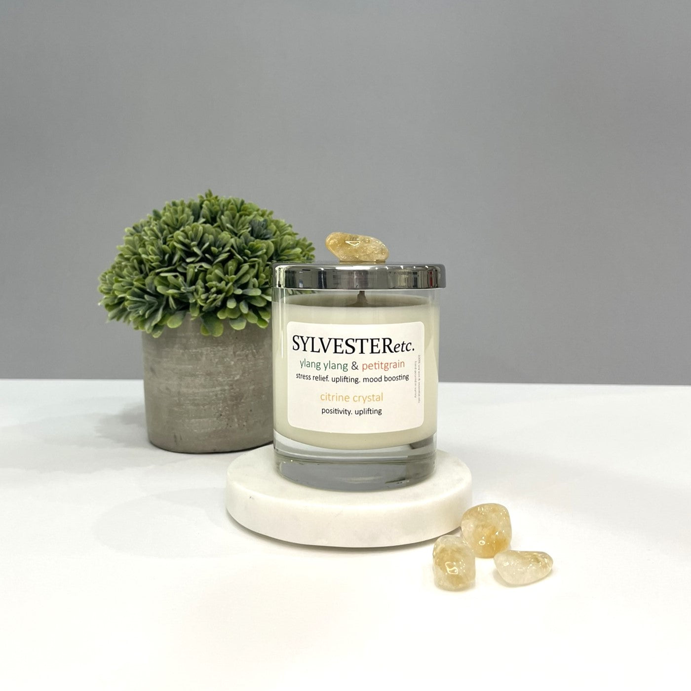 Ylang Ylang & Petitgrain Citrine Crystal Candle