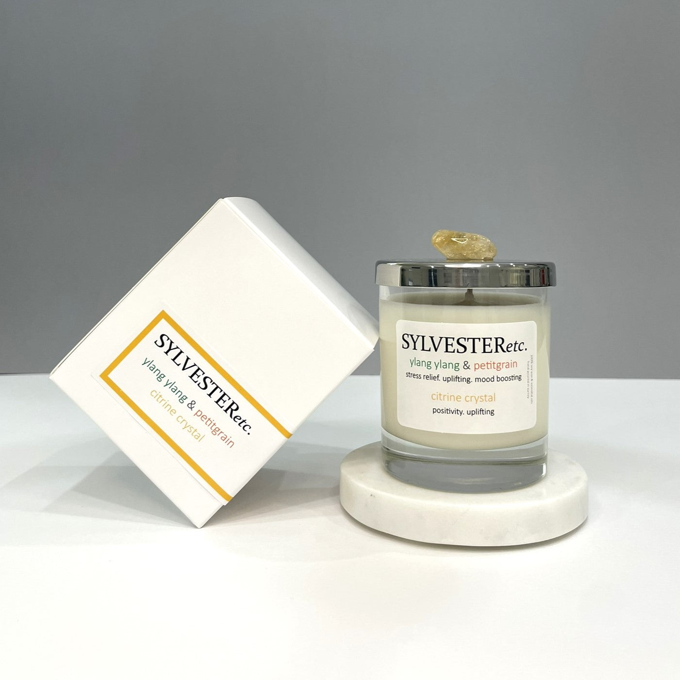 Ylang Ylang & Petitgrain Citrine Crystal Candle