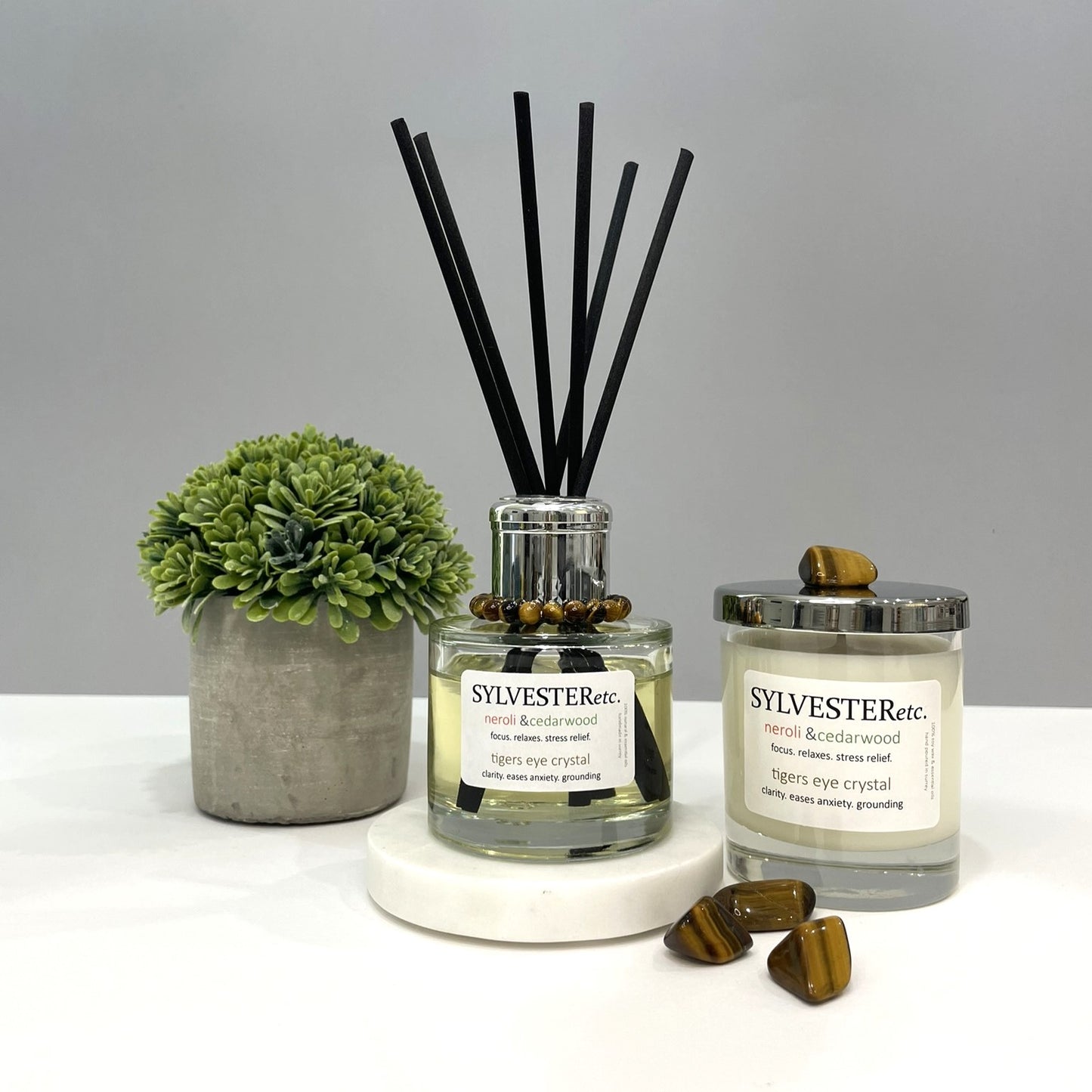 Neroli & Cedarwood Tigers Eye Crystal Reed Diffuser