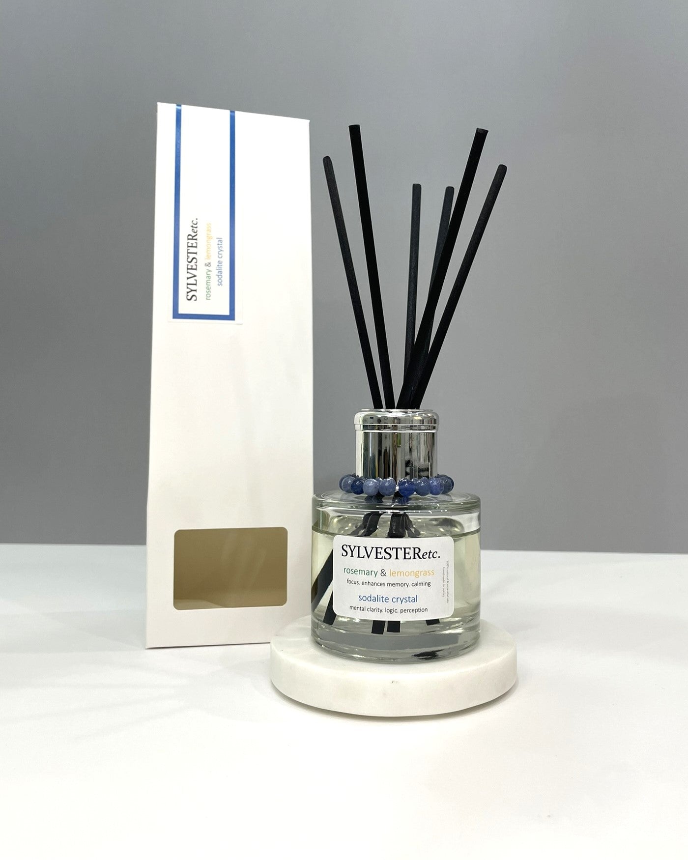 Rosemary & Lemongrass Sodalite Crystal Reed Diffuser