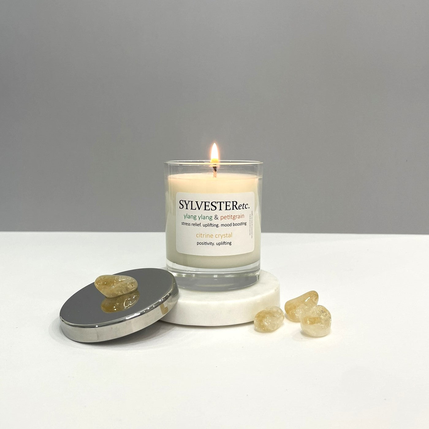 Ylang Ylang & Petitgrain Citrine Crystal Candle