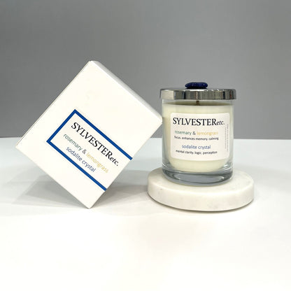 Rosemary & Lemongrass Sodalite Crystal Candle