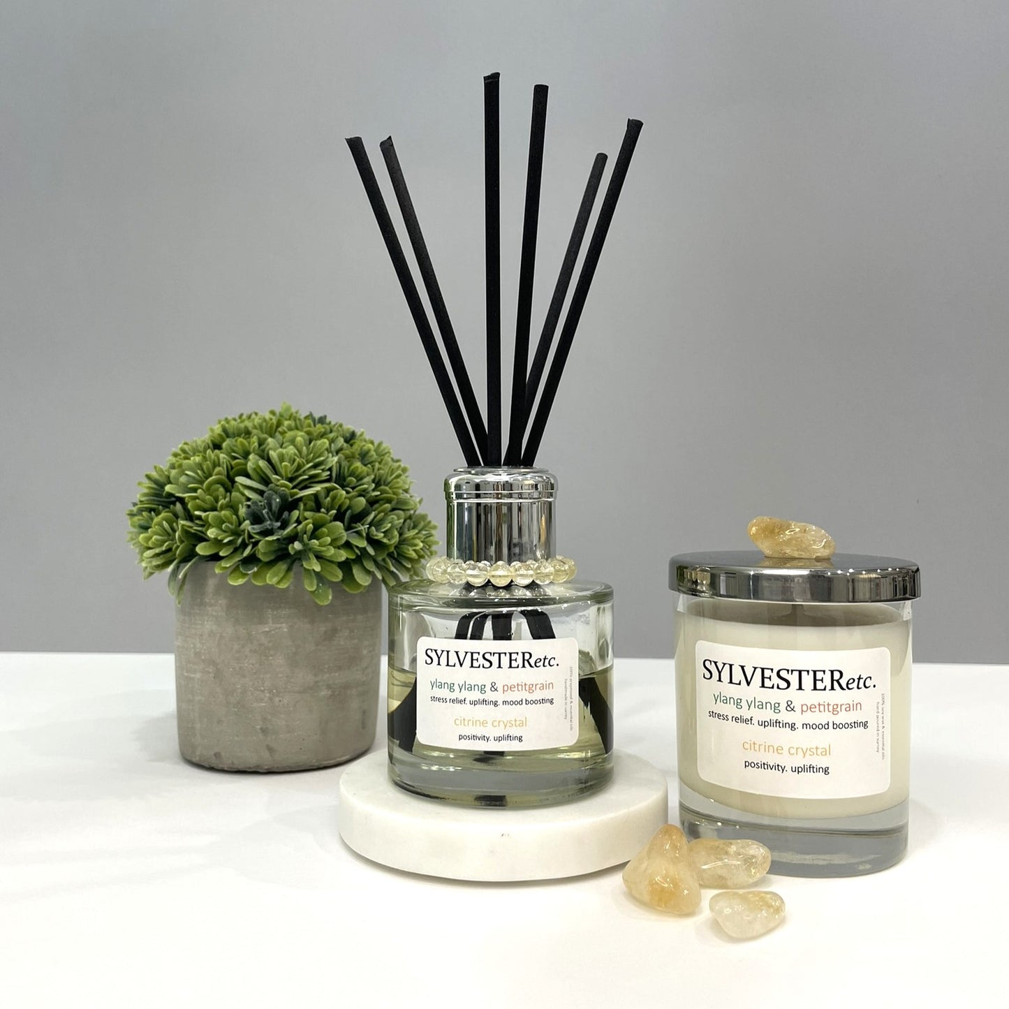Ylang Ylang & Petitgrain Citrine Crystal Reed Diffuser