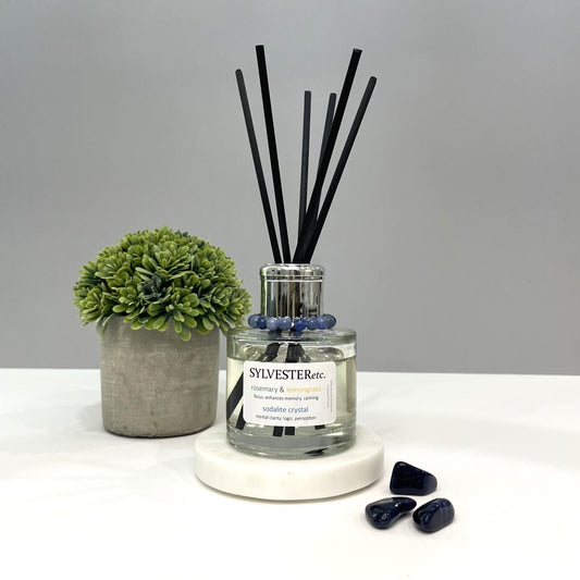 Rosemary & Lemongrass Sodalite Crystal Reed Diffuser