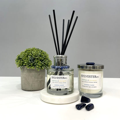 Rosemary & Lemongrass Sodalite Crystal Reed Diffuser