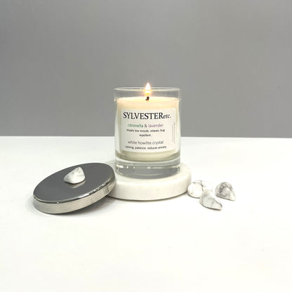 Citronella & Lavender White Howlite Crystal Candle