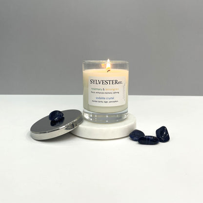 Rosemary & Lemongrass Sodalite Crystal Candle